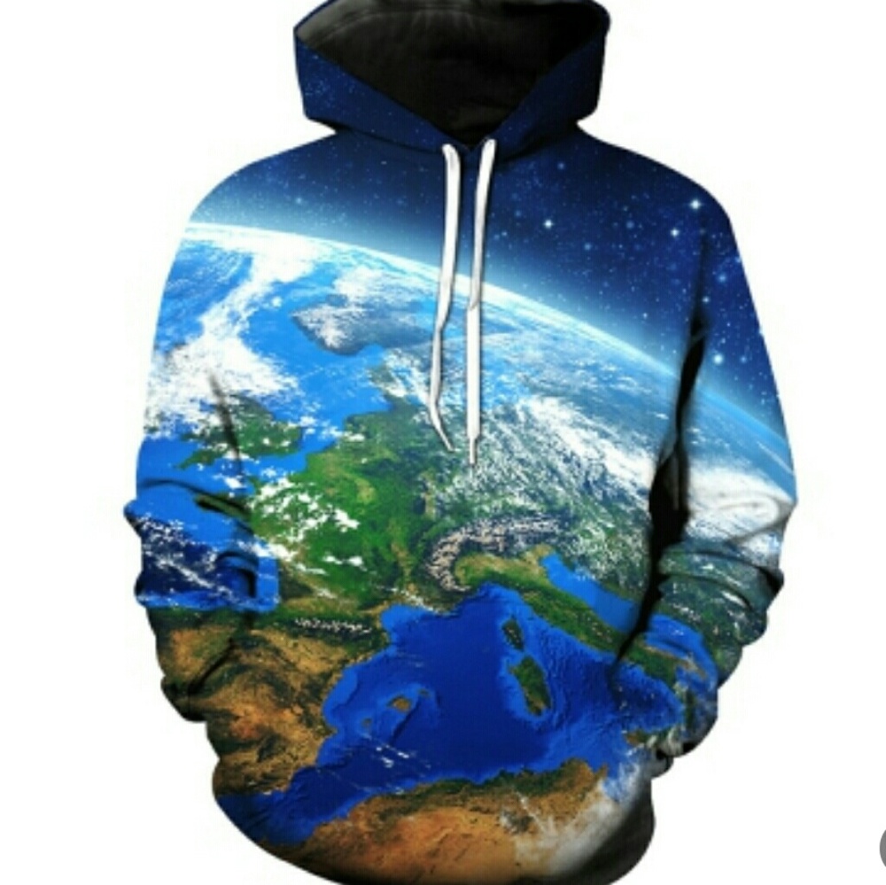 Brand NEW-3D earth hoodie